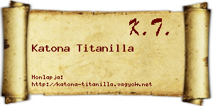 Katona Titanilla névjegykártya